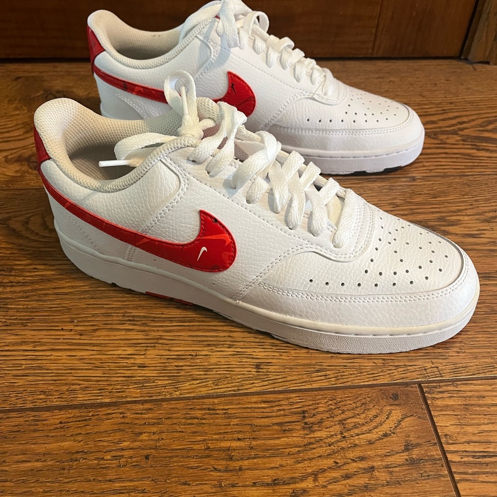 White and Red Sneakers
